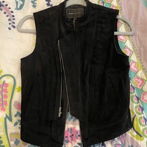 BCBG Max Azria XS black suede vest